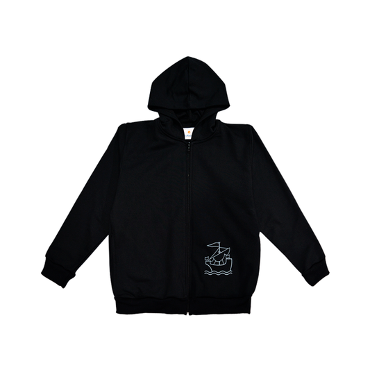 Polerón negro con cierre | SAN ANSELMO